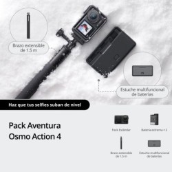 DJI Osmo Action 4 Adventure Combo | Cámara de acción con accesorios para aventuras extremas