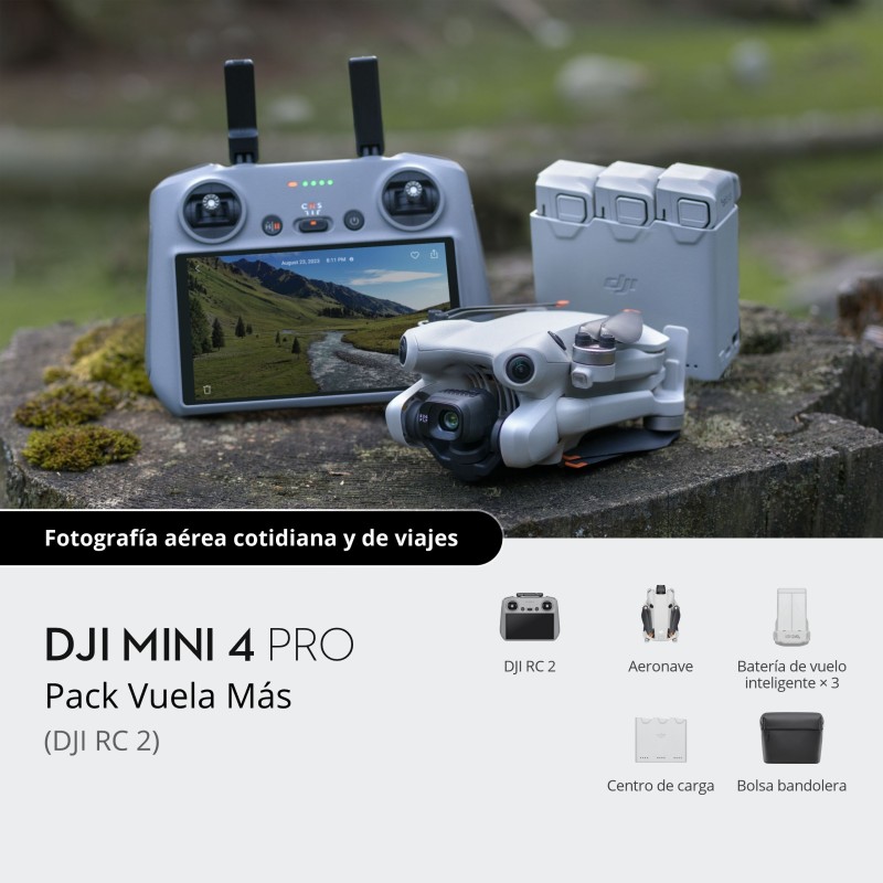 DJI Mini 4 Pro Fly More Combo + RC 2 | Dron 4K ultraligero con combo completo