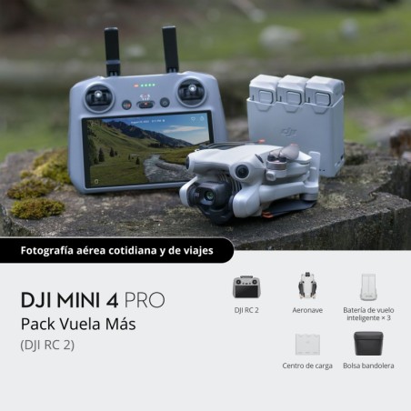DJI Mini 4 Pro Fly More Combo + RC 2 | Dron 4K ultraligero con combo completo