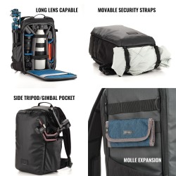 Tenba Mochila Solstice V2 20L Negra | Mochila fotográfica ergonómica y versátil