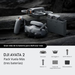 DJI Avata 2 Fly More Combo (3 baterías) | Dron FPV con cámara 4K, Goggles 3 y RC Motion 3