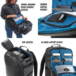 Tenba Mochila Solstice V2 24L Negra | Mochila fotográfica espaciosa y ergonómica