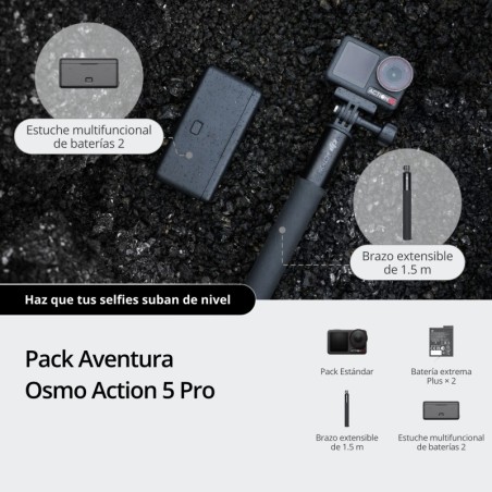DJI Osmo Action 5 Pro Combo Aventura | Cámara de acción 4K con accesorios para grabaciones prolongadas