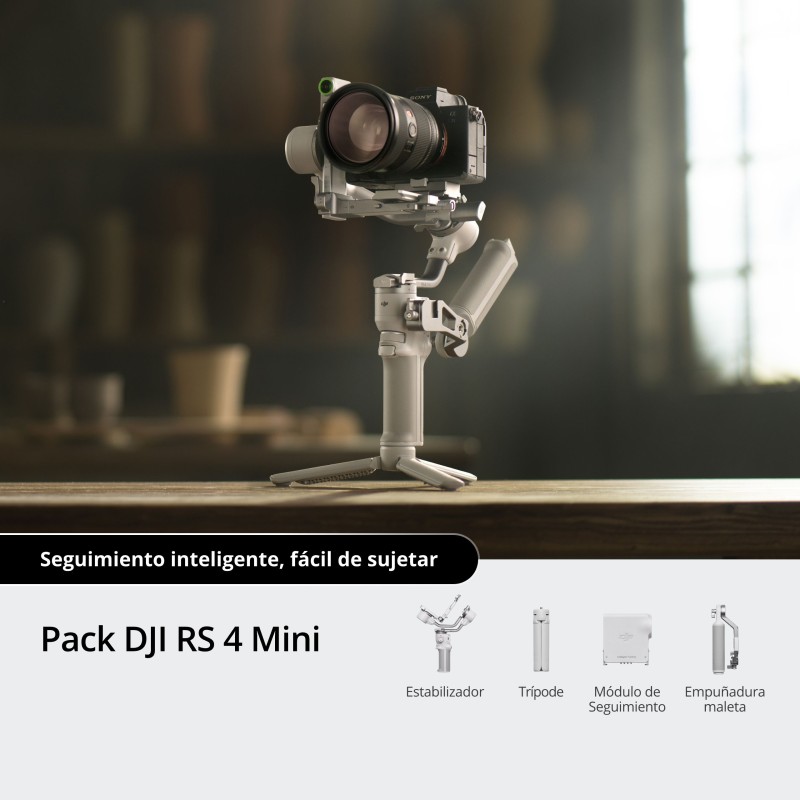 DJI RS 4 Mini Combo | Kit completo con módulo de seguimiento y mango tipo maletín