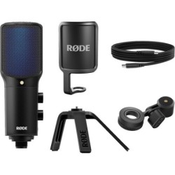 Rode NT-USB+ | Micrófono de condensador USB profesional con preamplificador Revolution