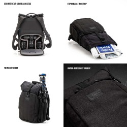 Tenba Mochila Fulton V2 10L Negra | Mochila fotográfica compacta y urbana