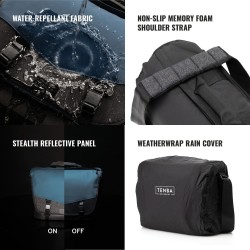 Tenba Bolsa de Hombro Messenger DNA 9 Negra | Bolsa fotográfica compacta tipo messenger