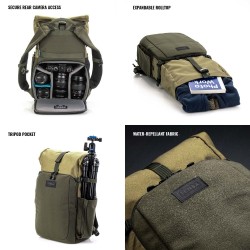 Tenba Mochila Fulton V2 14L Kaki | Mochila fotográfica elegante y versátil