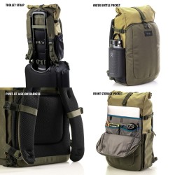 Tenba Mochila Fulton V2 16L Kaki | Mochila fotográfica espaciosa y funcional