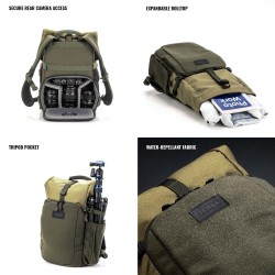 Tenba Mochila Fulton V2 10L Kaki | Mochila fotográfica compacta para cámaras y accesorios