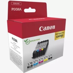 Canon PGI-570/CLI-571 Pack Ahorro | Pack de 5 cartuchos (negro pigmento + BK/C/M/Y) original Canon