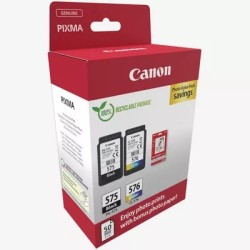 Canon PG-575/CL-576 Value Pack | Pack de cartuchos + papel fotográfico original Canon