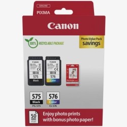 Canon PG-575/CL-576 Value Pack | Pack de cartuchos + papel fotográfico original Canon
