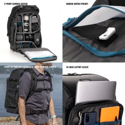 Tenba Mochila Axis V2 32L Negra | Mochila fotográfica de gran capacidad para profesionales