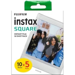 Fujifilm Película Instax Square 5x10V Pack | Pack múltiple con 50 fotos instantáneas