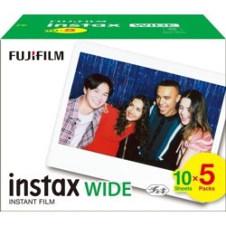 Fujifilm Película Instax Wide 50 Disparos Pack 5x10V | Pack múltiple para cámaras Instax Wide