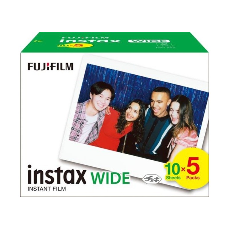 Fujifilm Película Instax Wide 50 Disparos Pack 5x10V | Pack múltiple para cámaras Instax Wide