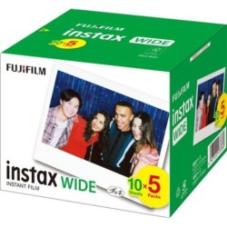 Fujifilm Película Instax Wide 50 Disparos Pack 5x10V | Pack múltiple para cámaras Instax Wide