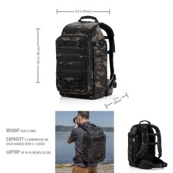 Tenba Mochila Axis V2 20L Camo Multicam BK | Mochila fotográfica táctica de alta capacidad