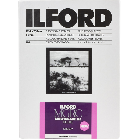 Ilford MGRC Multigrade RC Deluxe Glossy | Papel fotográfico 12.7x17.8cm (100 hojas)