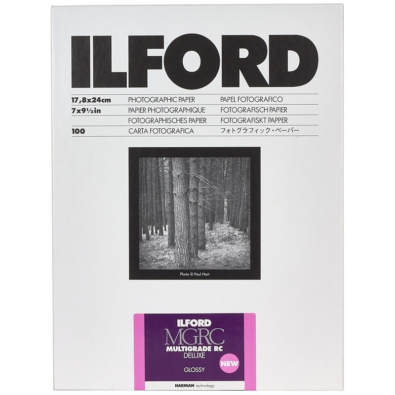 Ilford MGRC Multigrade RC Deluxe Glossy | Papel fotográfico 17.8x24cm (100 hojas)