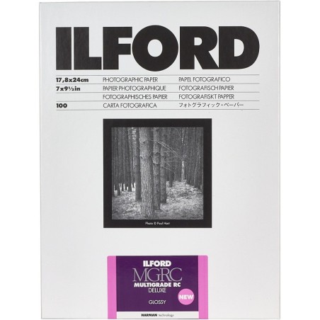 Ilford MGRC Multigrade RC Deluxe Glossy | Papel fotográfico 17.8x24cm (100 hojas)