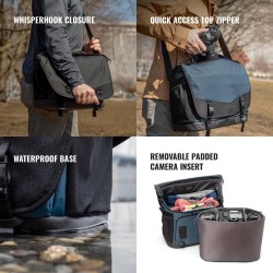 Tenba Bolsa de Hombro Messenger DNA 16 DSLR Azul | Bolsa messenger espaciosa para cámaras DSLR y portátil
