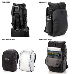 Tenba Mochila Fulton V2 16L Negra | Mochila fotográfica amplia y cómoda para fotógrafos urbanos