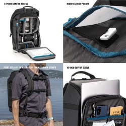 Tenba Mochila Axis V2 24L Negra | Mochila fotográfica profesional de gran capacidad