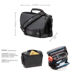 Tenba Bolsa de Hombro Messenger DNA 9 Negra | Bolsa messenger compacta para fotografía urbana