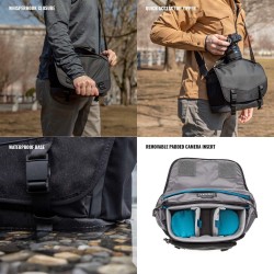 Tenba Bolsa de Hombro Messenger DNA 9 Negra | Bolsa messenger compacta para fotografía urbana