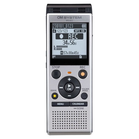 OM System Grabadora WS-882 Plata | Grabadora de audio portátil y profesional