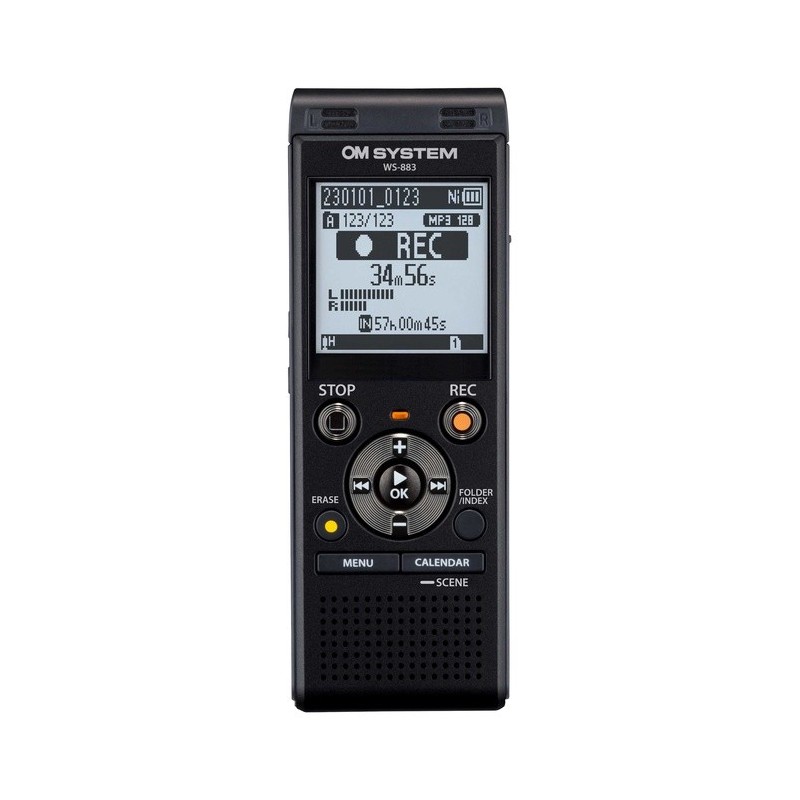 OM System Grabadora WS-883 Negro | Grabadora portátil profesional de audio
