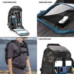 Tenba Mochila Axis V2 16L Camo Multicam BK | Mochila fotográfica táctica con diseño militar
