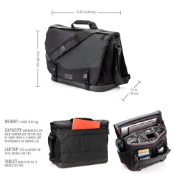 Tenba Bolsa de Hombro Messenger DNA 16 DSLR Negra | Bolsa messenger amplia para cámaras DSLR y portátil