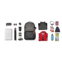 LOWERPRO Fastpack BP 250 AW III Gris | Mochila fotográfica híbrida para viajes y trabajo