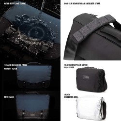 Tenba Bolsa de Hombro Messenger DNA 16 Slim Azul | Bolsa messenger delgada para cámara y portátil