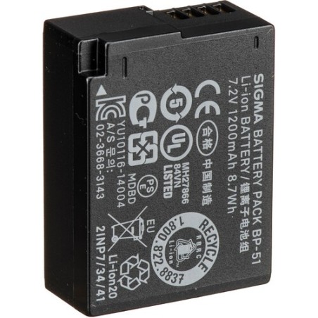 Sigma Batería BP-51 | Batería recargable para cámaras Sigma