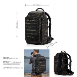 Tenba Mochila Axis V2 24L Camo Multicam BK | Mochila fotográfica táctica de alta capacidad