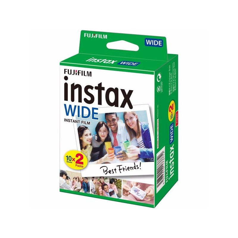 Fujifilm Pack Película Instax Wide 10x2 (20 Fotos) | Doble diversión en formato grande