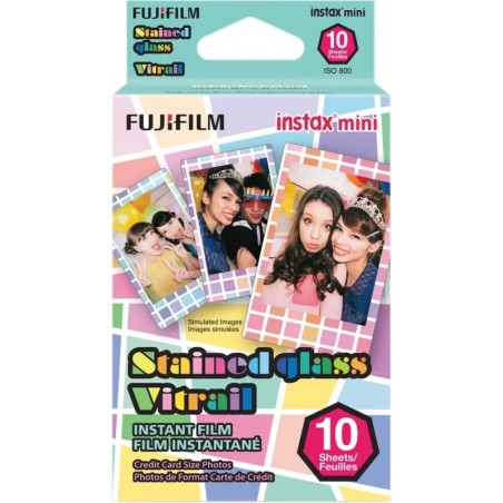 Fujifilm Película Instax Mini Stained Glass (10 Fotos) | Marcos coloridos y divertidos