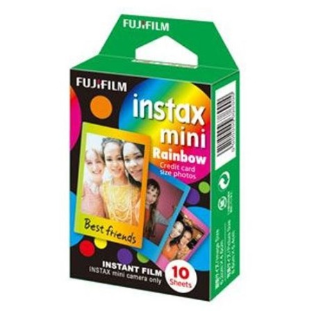 Fujifilm Película Instax Mini Rainbow (10 Fotos) | Colores vibrantes en cada borde