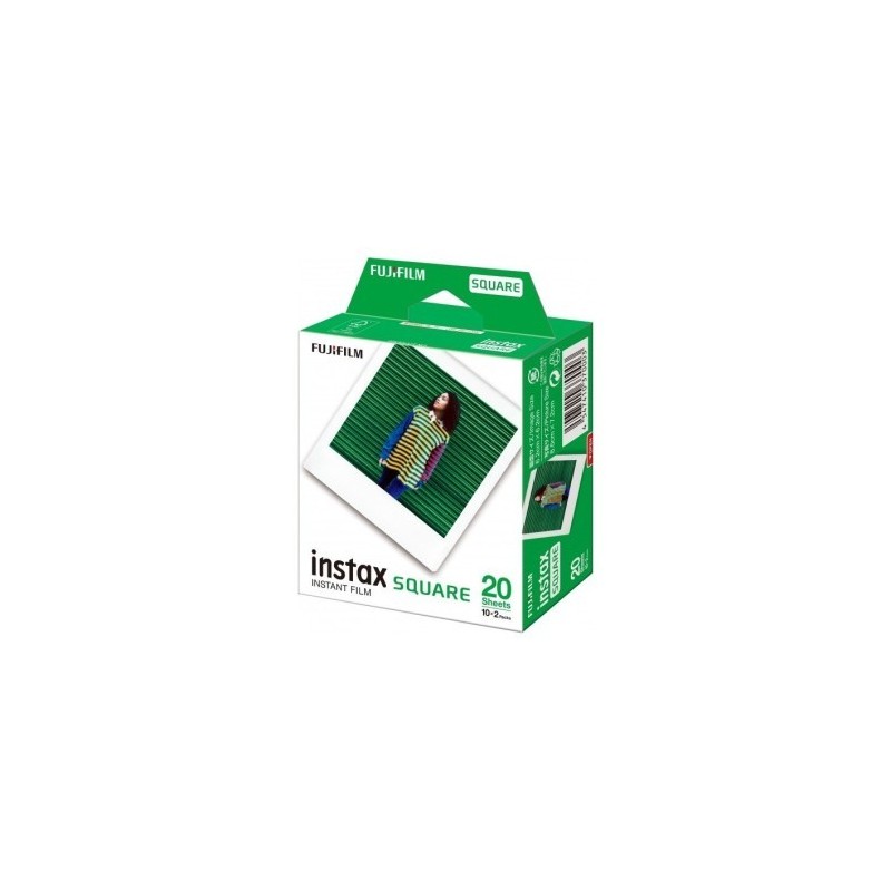Fujifilm Pack Película Instax Square Glossy 10x2 (20 Fotos) | Formato cuadrado clásico