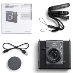 Fujifilm Cámara Instantánea Híbrida Instax Wide Evo Black | Fotografía instantánea de gran formato y alta calidad