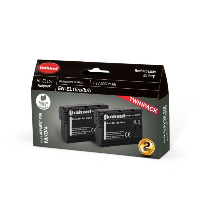 Hahnel HL-EL15HP Bipack Batería Compatible EN-EL15A/B/C para Nikon | Potencia extendida para cámaras Nikon