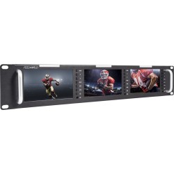 Feelworld T51H Monitor | Monitor profesional triple de 5" con entrada HDMI para montaje en rack de 2U