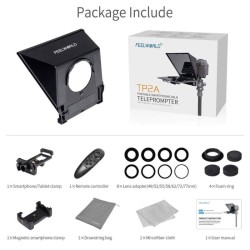 Feelworld Teleprompter TP2A | Teleprompter compacto compatible con smartphones, DSLR y tablets pequeñas
