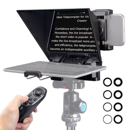 Feelworld Teleprompter TP2A | Teleprompter compacto compatible con smartphones, DSLR y tablets pequeñas