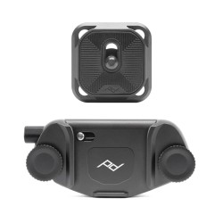 Peak Design Capture Clip V3 + Placa Negra | Sistema de sujeción para cámara con clip de cinturón y mochila