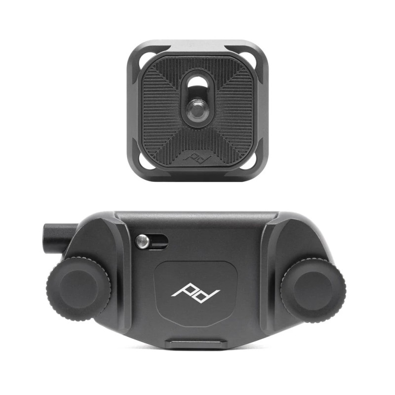 Peak Design Capture Clip V3 + Placa Negra | Sistema de sujeción para cámara con clip de cinturón y mochila